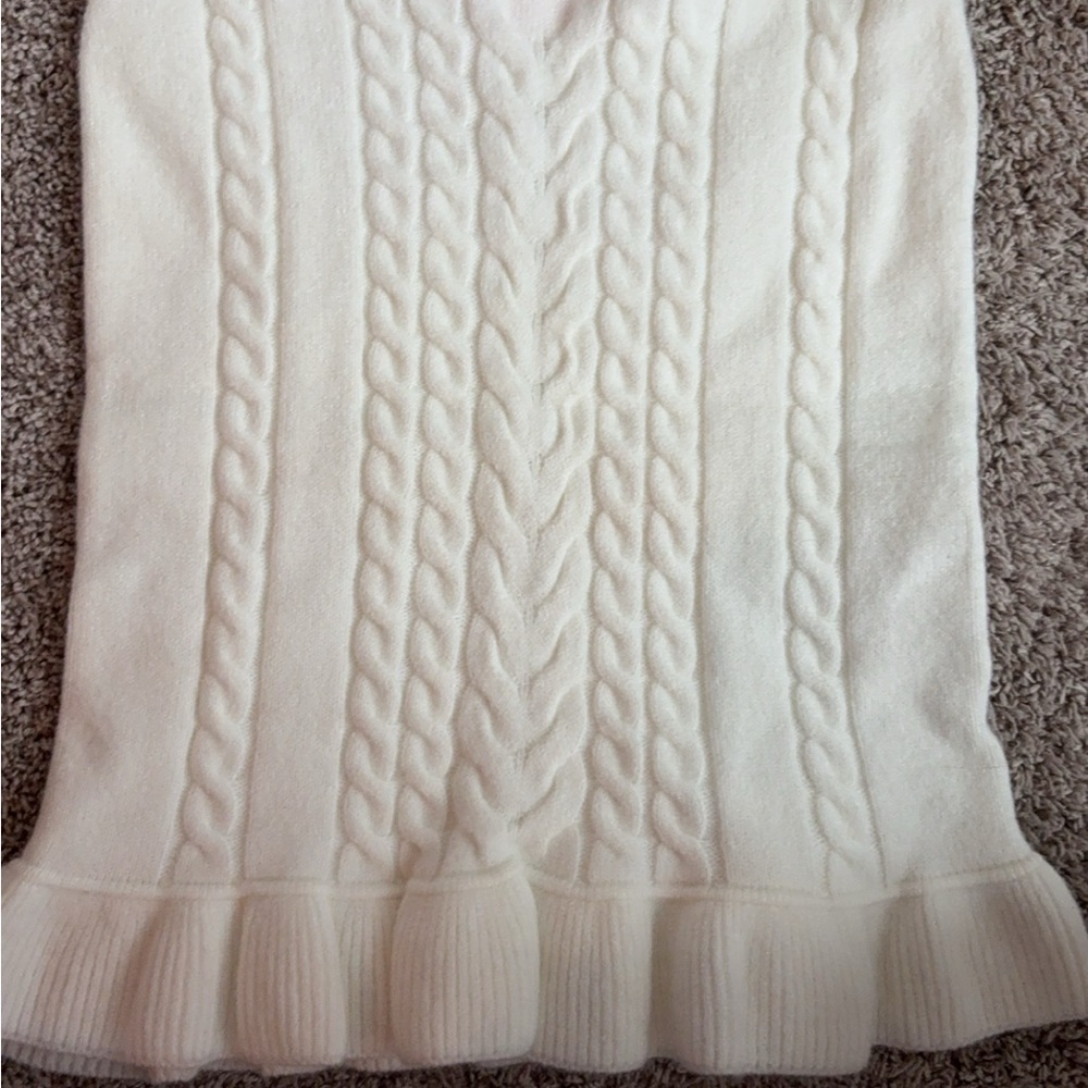 Elegant Cream Cable Knit Sweater Skirt